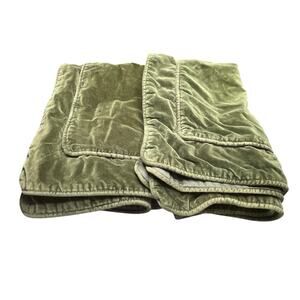 2 Hawthorne Hill Green Velvet Pillow Sham Standard Pillowcase Set
